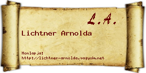 Lichtner Arnolda névjegykártya